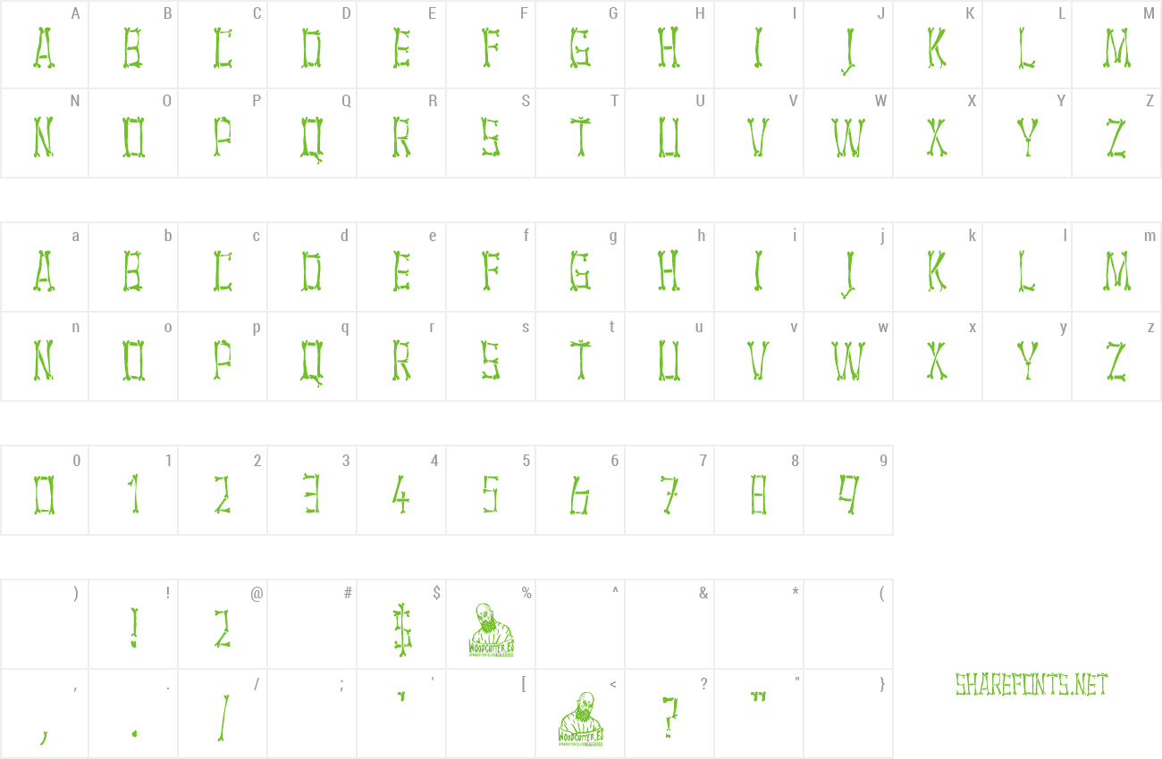 Font Bones in Black preview